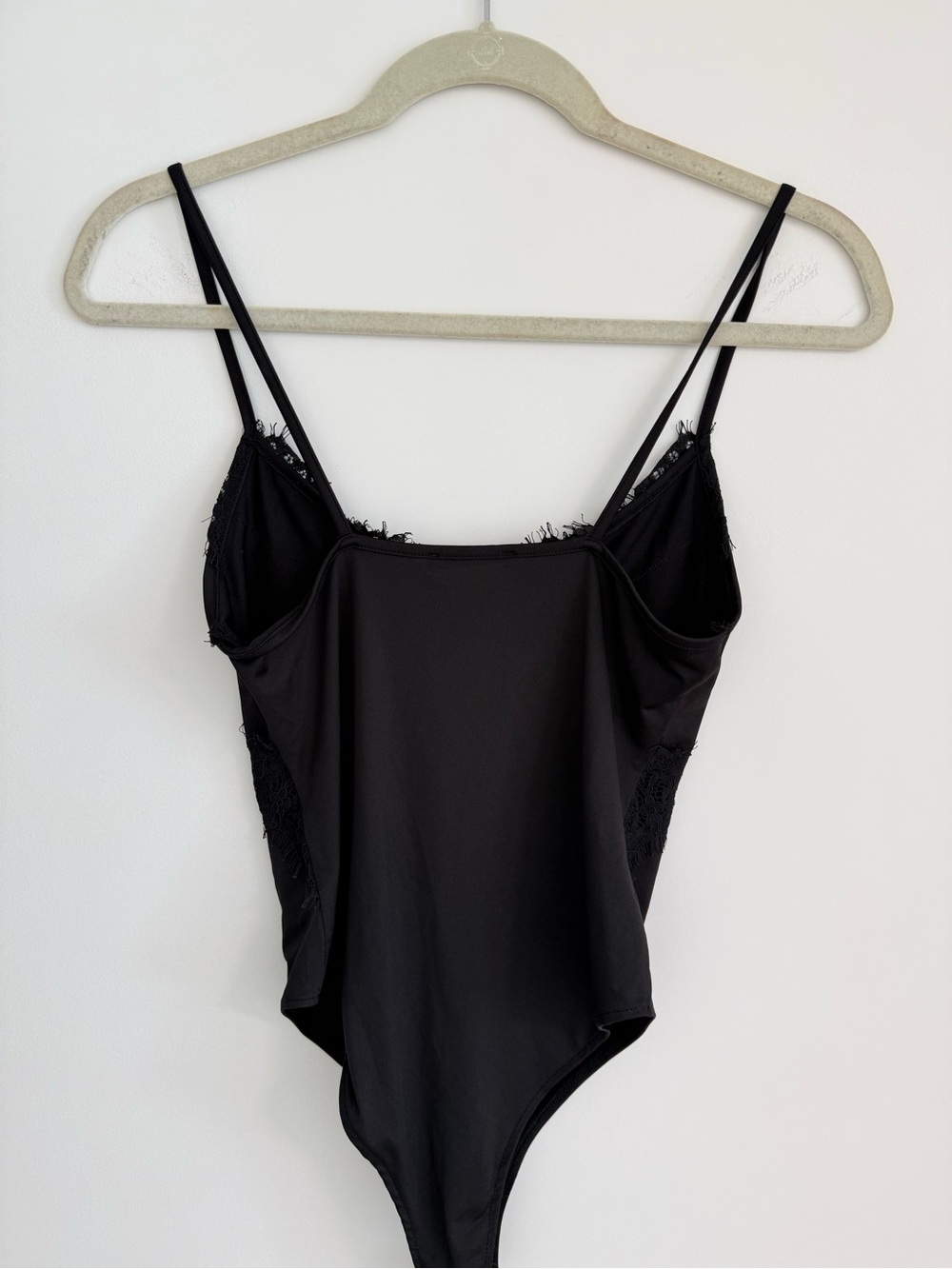 Zara Black Satin Lace Appliqué Bodysuit Size M - Picture 5 of 5